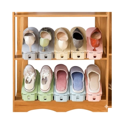 Picture of 8 Pieces Creative Shoe Frame Slots For Space Saver, Organizer, Double Shoe Rack Storage - Shoe Rack