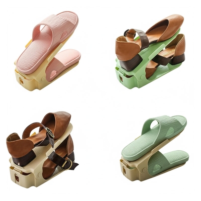 Picture of 4 Pieces Creative Shoe Frame Slots for Space Saver, Organizer, Double Shoe Rack Storage