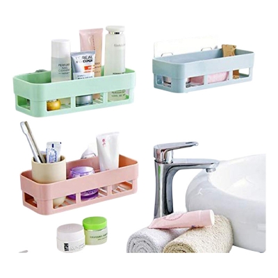 Picture of Bathroom Shelf Wall Mounted Storage Basket Punch Free Storage Rack Shower Organizer Kitchen Storage Holder - Oven Cover