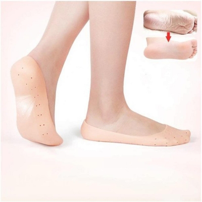 Picture of Anti-Crack Heel Socks Smiling Foot Full Length Silicone Protector