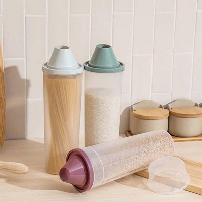Picture of Moisture-proof Food Container Detachable Leak-proof Plastic Transparent Food Canister Grain Cereal Storage Jar Kitchen Organizers