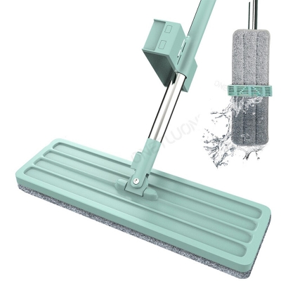 Picture of Free Hand Flat Floor Mop with 2 pcs Washable Microfiber Cleaning Pads
