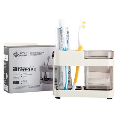 Picture of Toothbrush Box Holder Cup Bathroom Storage Toilet Two Removable Dental Application Toothbrush Box Seat Creative Bathroom Supplies - brush holder