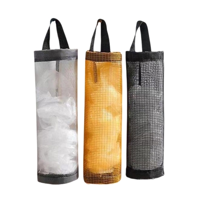 Picture of Home Grocery Bag Holder Wall Mount Plastic Bag Holder Dispenser Hanging Storage Trash Bag Garbage Bag Kitchen Garbage Organizer
