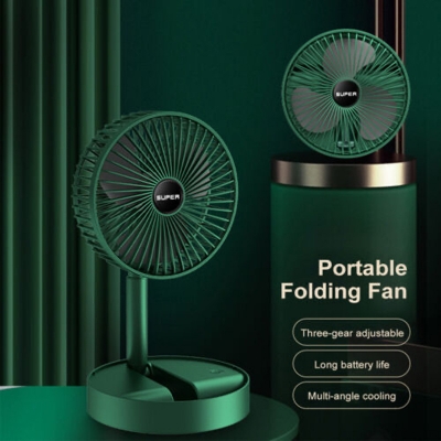 Picture of Portable Folding Fan | Telescopic Fan | USB Rechargeable Floor Standing Fan | Multifunctional Cooling Home Bedroom Desktop Air Cooler Fan