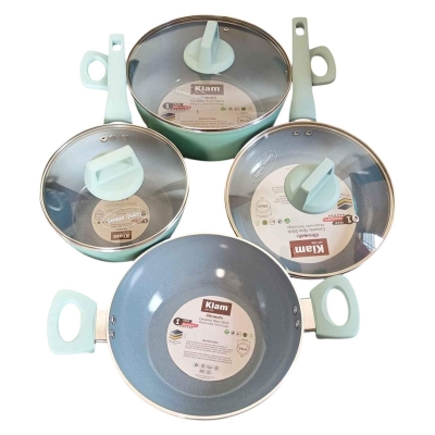Picture of Kiam 7 Piece Chromatic Ceramic Coating Granite Non Stick Cookware Set (Induction Bottom)