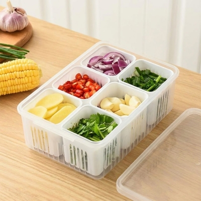 Picture of Fridge Storage Containers Fresh Keeping Boxes Containers for Keep Fresh Classification Storage Holder Meal Prep Boxes Kitchen Organizer Pp Seasoning Box Refrigerator re-usable