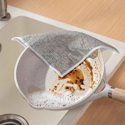 Picture of Multipurpose Reusable Cleaning Cloths Dish Kitchen Cooktop Grid Cleaning Cloth 10pcs