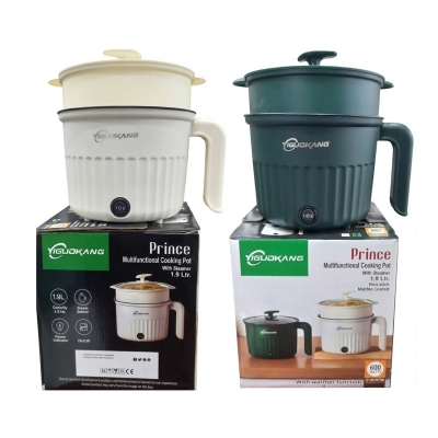 Picture of Multifunctional Electric Mini Cooking Pot Non-stick Frying Pan | Household 1-2 People Hot Pot Double Layer Electric Rice Cooker