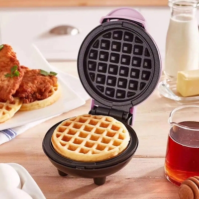 Picture of Mini waffle machine  for home breakfast, sandwich cake making  | Mini electric baking pan waffle maker auto off