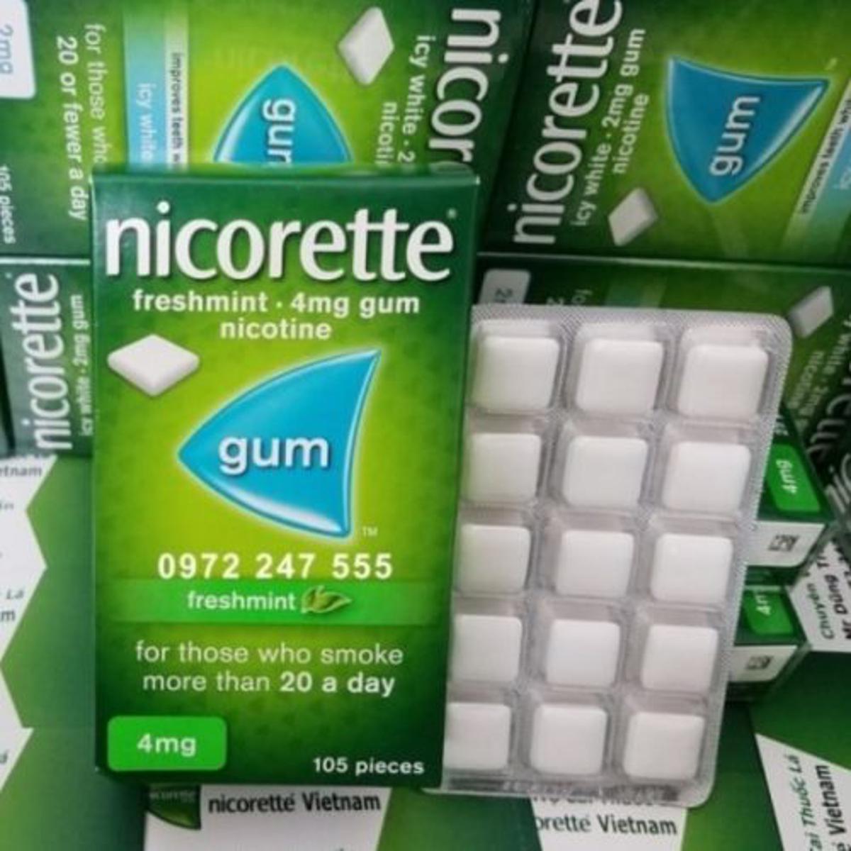 Picture of Nicorette Freshmint Sugar-Free Gum 4mg 1 box 105 Pieces UK