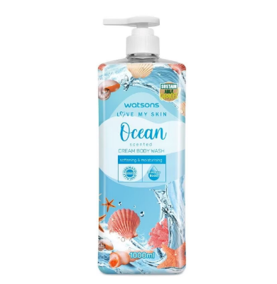 Picture of WATSONS Ocean Cream Body Wash 1000ml (1ltr)