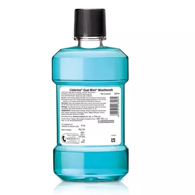 Picture of Listerine Cool Mint Mouthwash Liquid 500ml Freshens Breath Dental Care