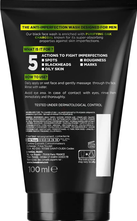 Picture of Loreal Paris Men Expert Pure Carbon Purifying Daily Face Wash 100ml