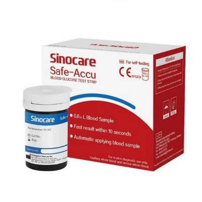 Picture of Safe-Accu Smart Blood Glucometer Test Strip- Sinocare 1BOX 2VAIL 50PCS