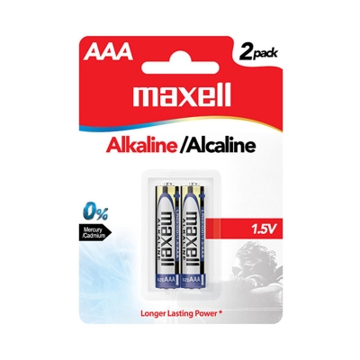 Picture of MAXELL ALKALINE BATTARY, AAA, 1.5 VOLT PACK OF 2 PIECES NON-RECHARGEABLE