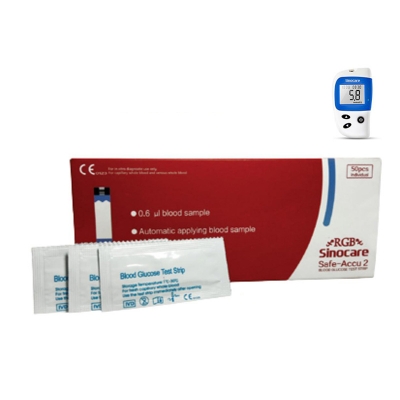 Picture of SINOCARE SAFE ACCU 2 Sugar Chack Blood Glucose Test Strips 20 pcs individual