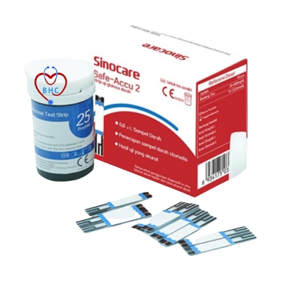 Picture of Sinocare Safe-Accu 2 Test Strips 25 PCS 1 Vial