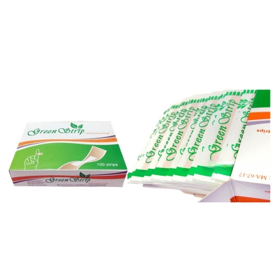 Picture of Green strip One time Bandage Cotton 100 pcs 1 Box