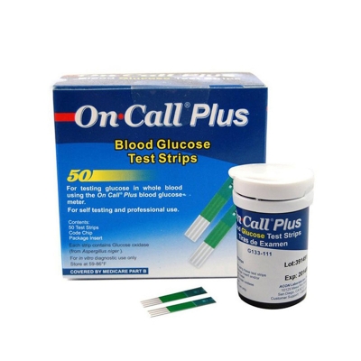 Picture of On Call Plus Blood Glucose Meter Test Strip 2 vial 25+25=50  pieces