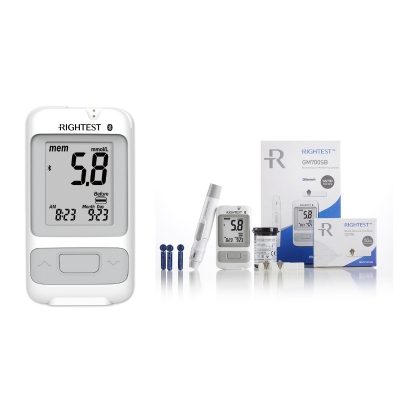 Picture of Bionime 700s/Sb Blood Glucometer with 10 Test Strips - White Taiwan
