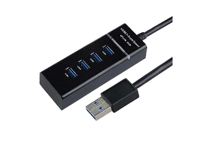 Picture of High Speed USB 3.1 4 Port USB 3.0 Hub for PC Laptop Tablet - Black - Black