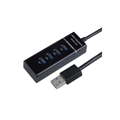Picture of High Speed USB 3.1 4 Port USB 3.0 Hub for PC Laptop Tablet - Black - Black