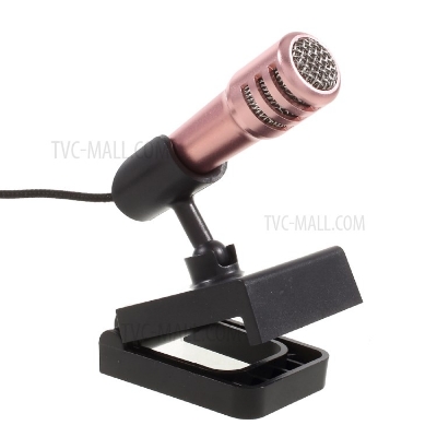 Picture of 3.5mm Audio plug Wired Mini Microphone Portable Stereo Condenser With Mic Stand for Chatting/Singing/Karaoke/PC/ mobile - Multicolor
