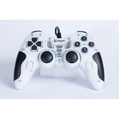 Picture of LanJue L-3000 Two-motor Vibrations Simulate the Scene Games USB Gamepad - White