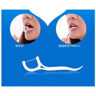 Picture of Eco Friendly Natural Wheat Straw Handle Dental Floss Pick 30pcs