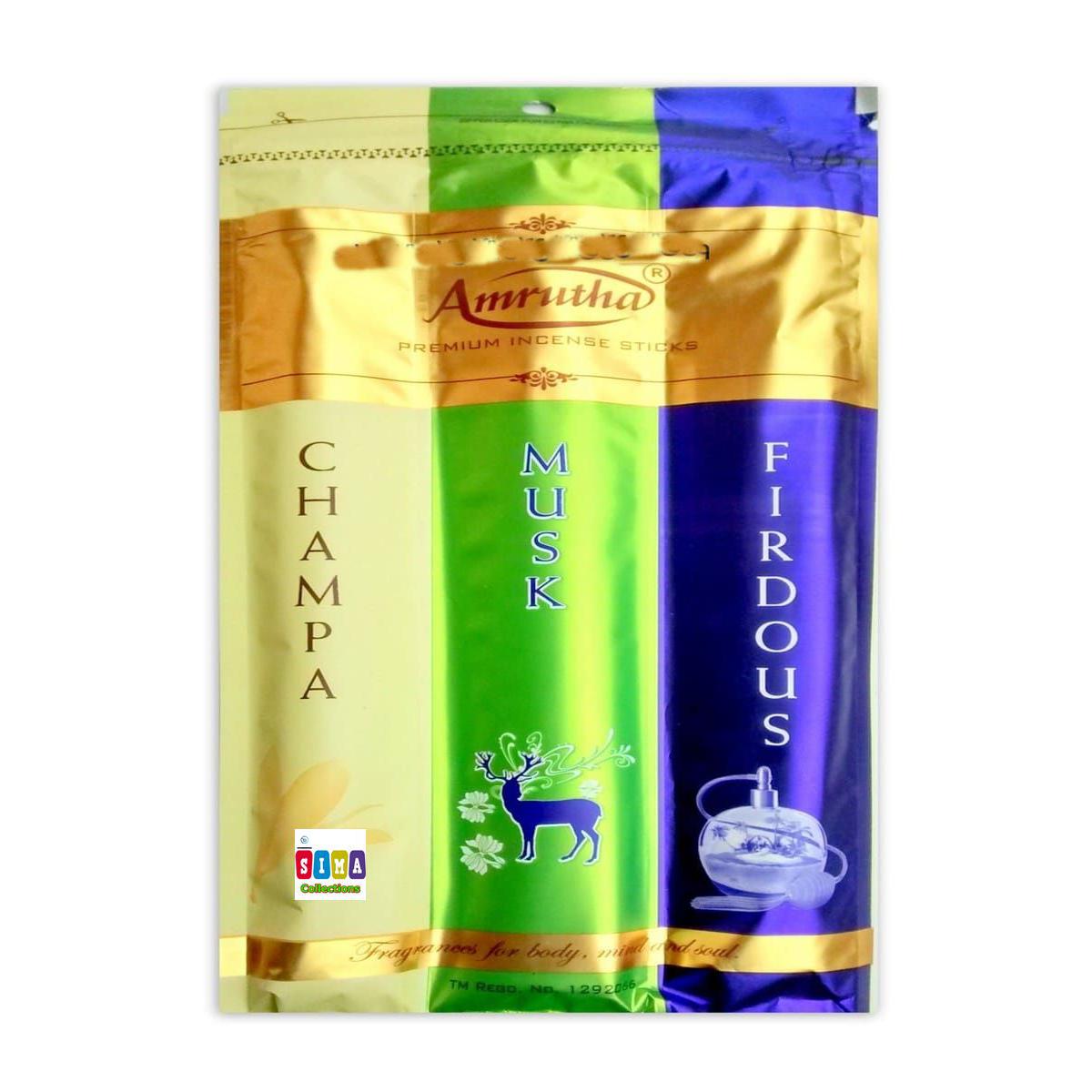 Picture of Amrutha Champa Musk Firdaus Agarbatti 135gm Incense sticks - Multicolor