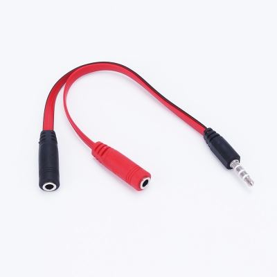 Picture of 3.5mm Male to 2Female Jack Audio Y Splitter Cable Earphone  Microphone Adapter For Phone PC Laptop - Multicolor