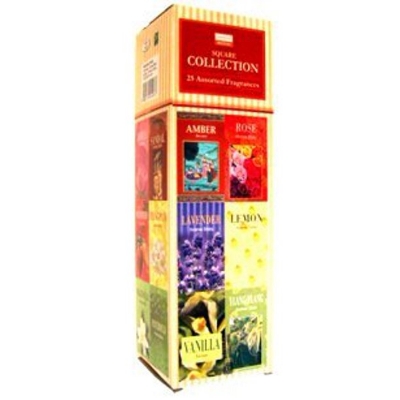 Picture of Darshan Incense Square Collection - 25 Assorted Fragrances, 8 Sticks Each - Multicolor