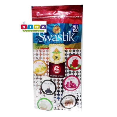 Picture of Swastik Natural Incense Stick 6 fragrances 150 grm - Multicolor
