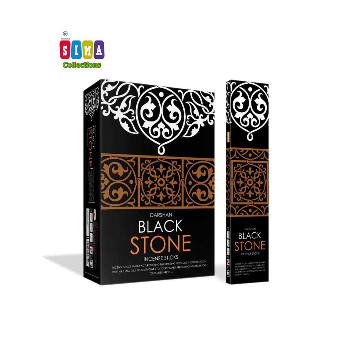 Picture of Darshan Black Stone Incense Sticks 60 pcs Agarbatti, - Multicolor