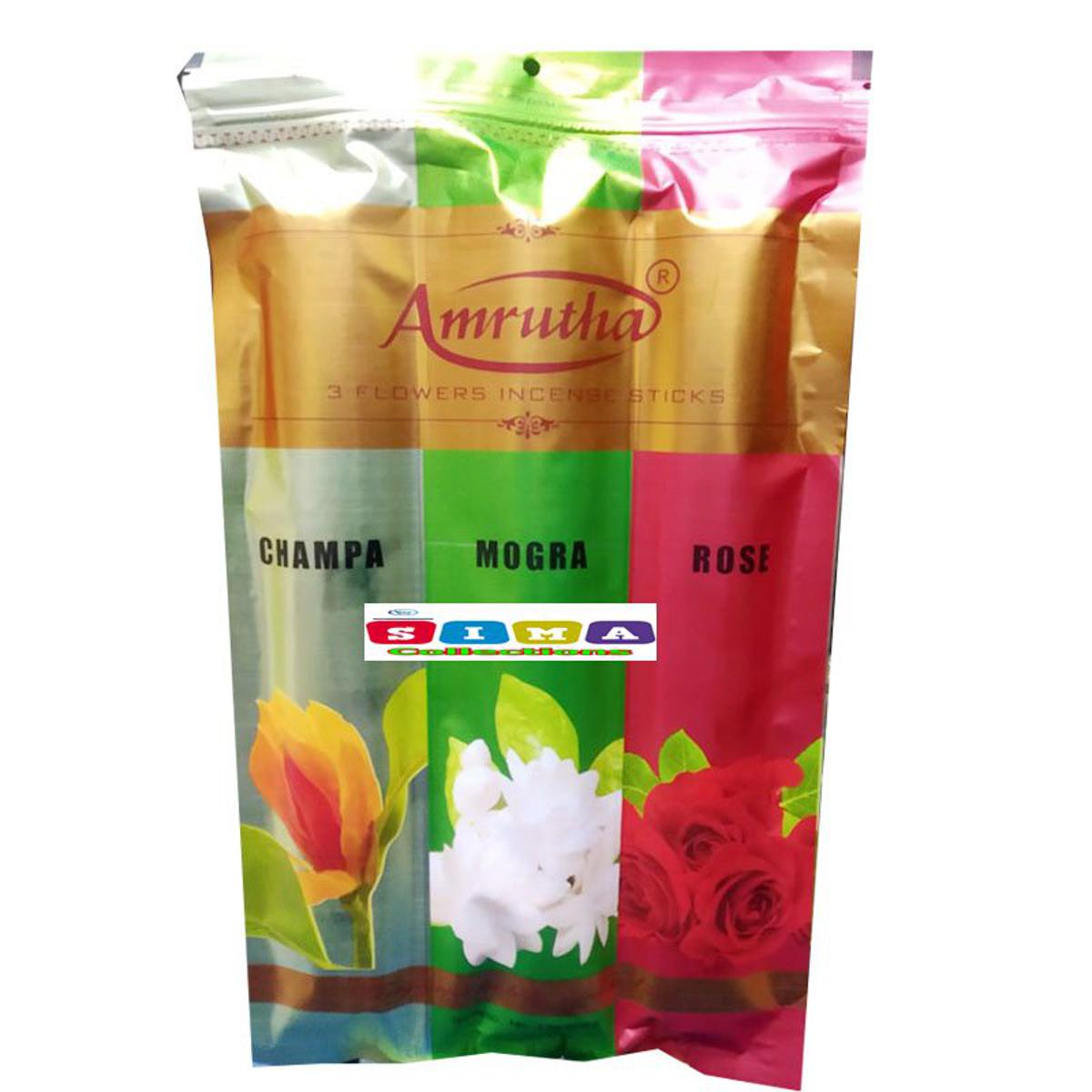 Picture of Amrutha 3 flowers incense sticks - Multicolor