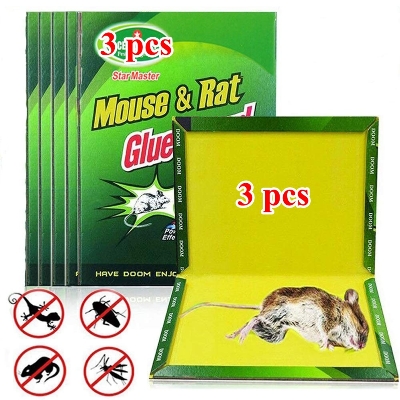 Picture of Mouse Board Sticky Mice Glue Trap High Effective Rodent Rat Snake Bugs Catcher 3pcs - Multicolor