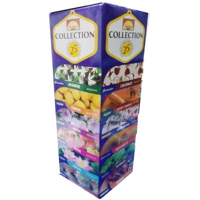 Picture of Darshan Incense Square Collection - 25 Assorted Fragrances, 8 Sticks Each - Multicolor