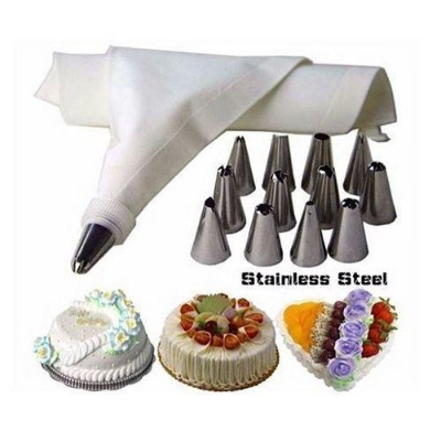 Picture of Stainless Steel 12 Pieces Cake Decoration Tools - Silver - Multicolor