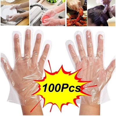 Picture of Disposable Plastic Hand Gloves good-100pcs - White