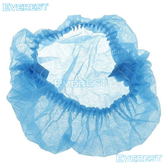 Picture of Disposable Mop Cap Cooking Kitchen Multipurpose Head Cover Hair Net Senga Bouffant Mob Clip - Medical Anti Dust Tissue Cap-100pcs - Blue
