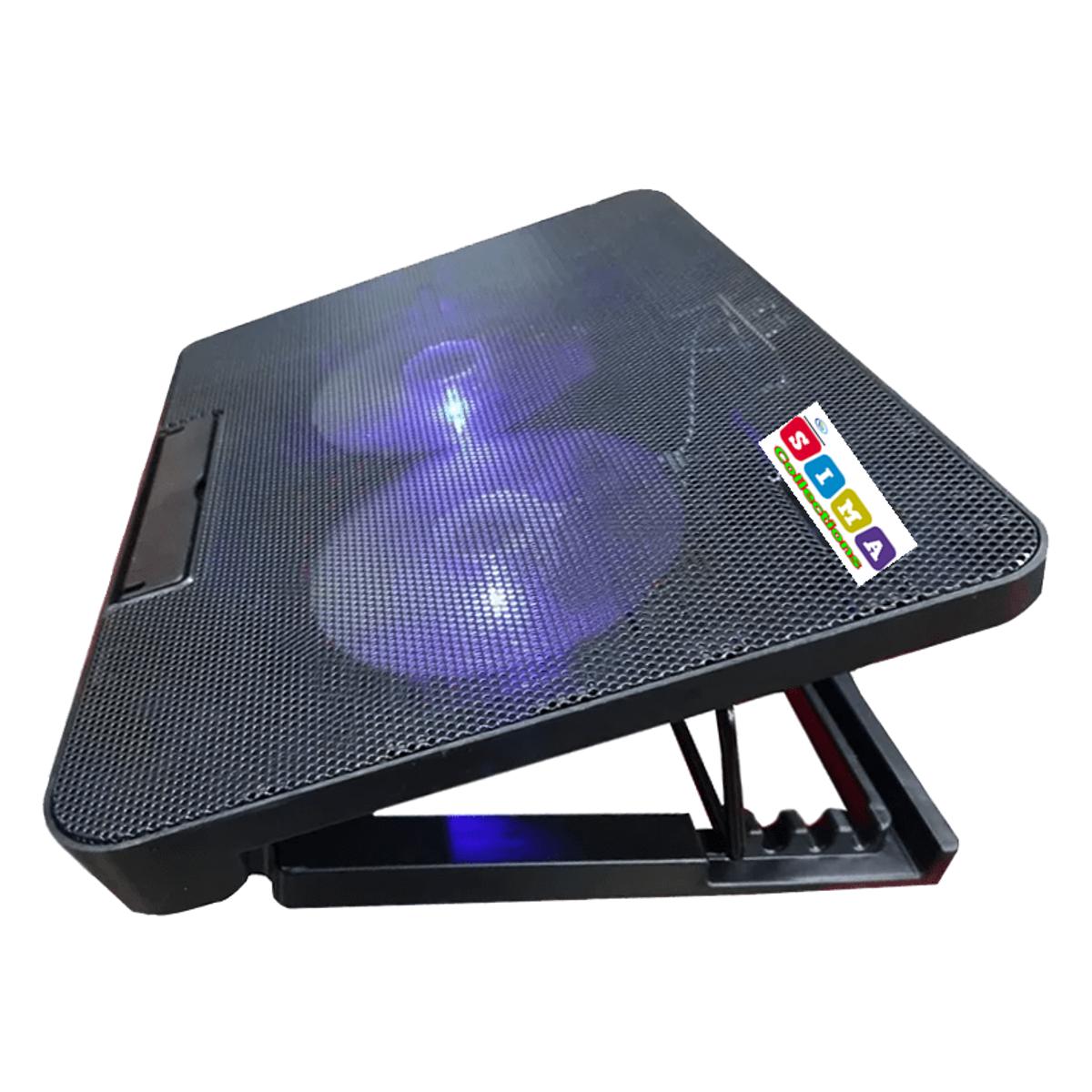 Picture of Laptop Cooling Pad Cooler 2 Fan Led Light for 10 - 17 Notebook Adjustable Speed - Black