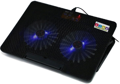 Picture of Laptop Cooling Pad Cooler 2 Fan Led Light for 10 - 17 Notebook Adjustable Speed - Black