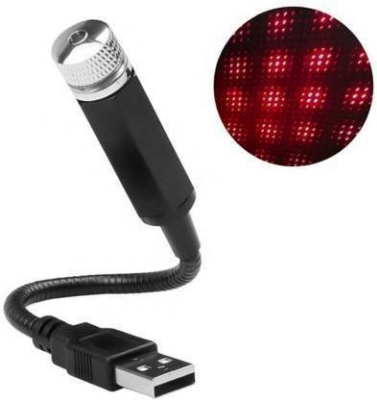 Picture of Led Laser Light Roof Star Fancy Light Star Decoration Laser Light Flexible USB Night Lamp Multiple Lighting Effects Atmosphere Lamp Car Fancy Lights  (Black - Black