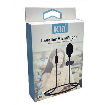 Picture of Lavalier Superb Sound for Audio and Video Recording Microphone KM-005 3.5mm AUX for home and professional recording - Black