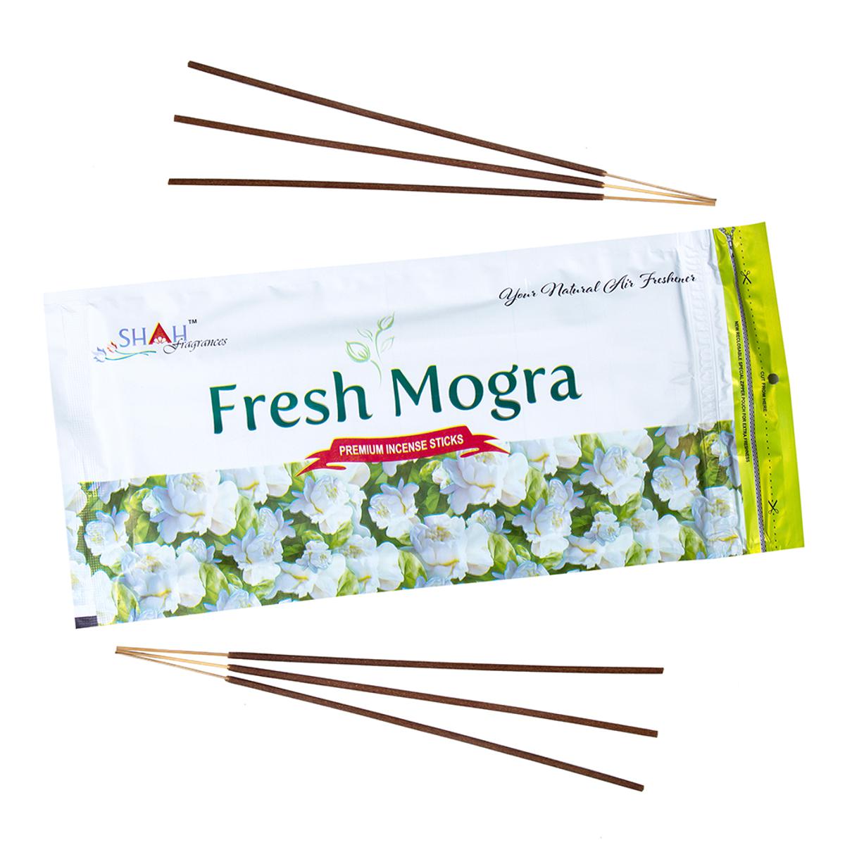 Picture of Shah Fragrances Fresh Mogra 130 gram Zipper Pack Agarbatti - Black