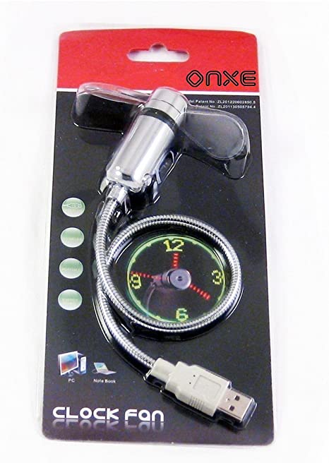 Picture of USB Time Adjustable Mini Flexible Fan LED Light USB Fan Time Clock Desktop Clock Fans hot sell - Multicolor