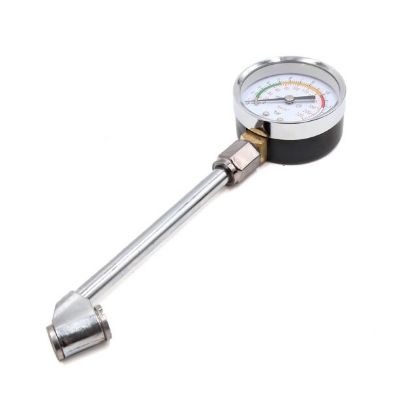 Picture of Twin Connector Rubber Grip Tyre Pressure Gauge 0-220psi - Multicolor