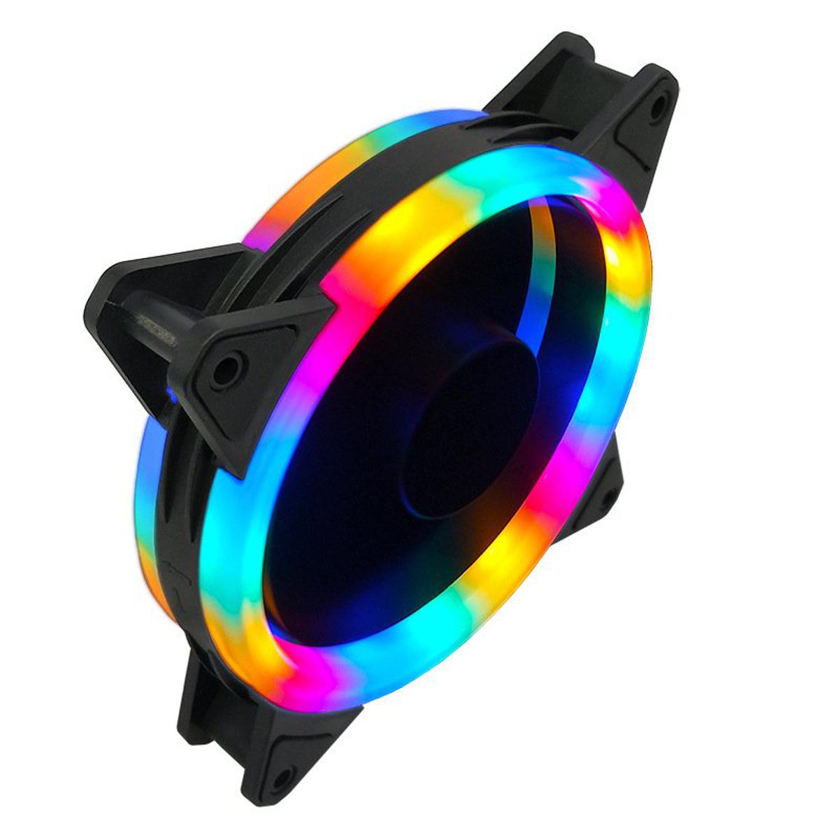 Picture of 12cm RGB Cooling Fan LED Light PC 4Pin Quiet PC Case Chassis Fan Cooler - Multicolor