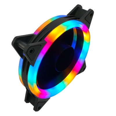 Picture of 12cm RGB Cooling Fan LED Light PC 4Pin Quiet PC Case Chassis Fan Cooler - Multicolor